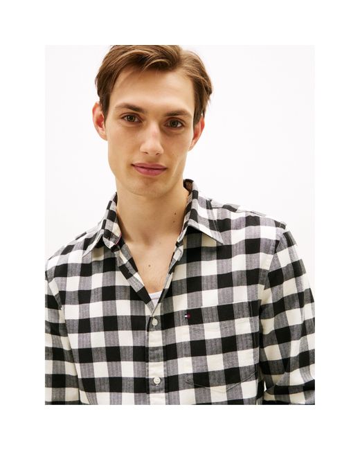 Tommy Hilfiger Black Buffalo Check Long Sleeve Shirt for men