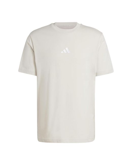 Adidas White Essentials Single Jersey Logo T-Shirt for men