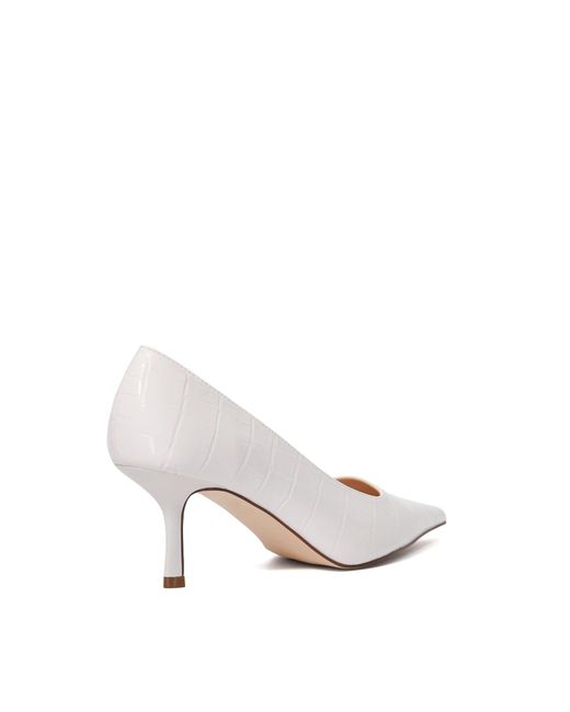 Dune White Bexton Stiletto Court Shoes