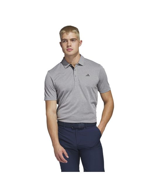 Adidas Gray S Heather Polo Shirt Short Sleeve Grey L for men