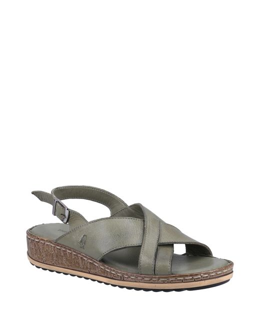 Hush Puppies Green Elena Cross Over Wedge Sandal