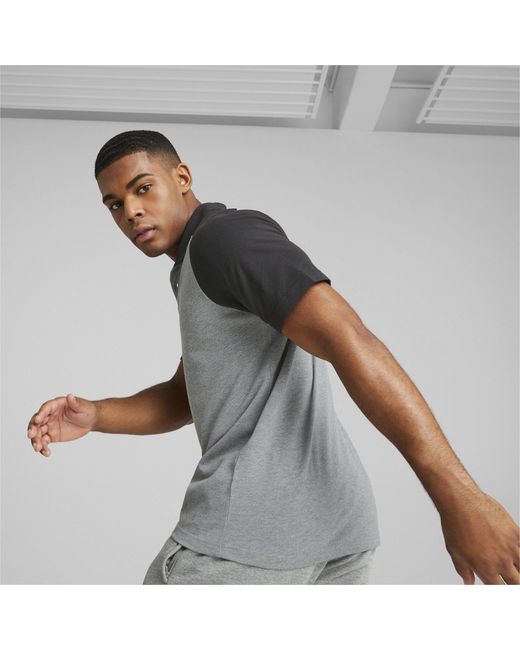PUMA Gray Teamcup Casuals Polo Shirt for men