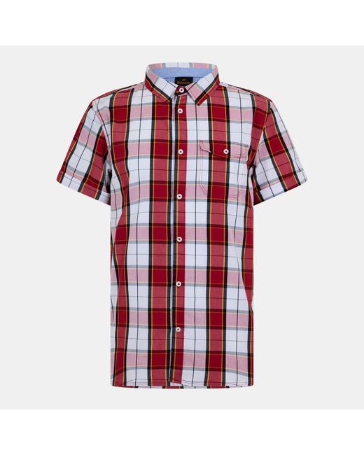 Bench Red Short-Sleeve Patterned Shirt for men