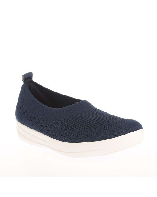 Fitflop Blue Uberknit Slip On Ballet Pumps