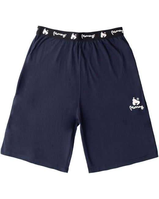 Money Blue Lounger Elasticated Short Twin Set for men