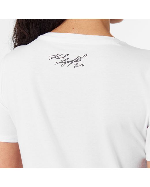 Karl Lagerfeld White Sequin T-Shirt
