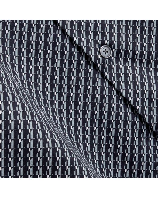 Ted Baker Blue Ls Slim Geo Long Sleeve Patterned Shirt for men
