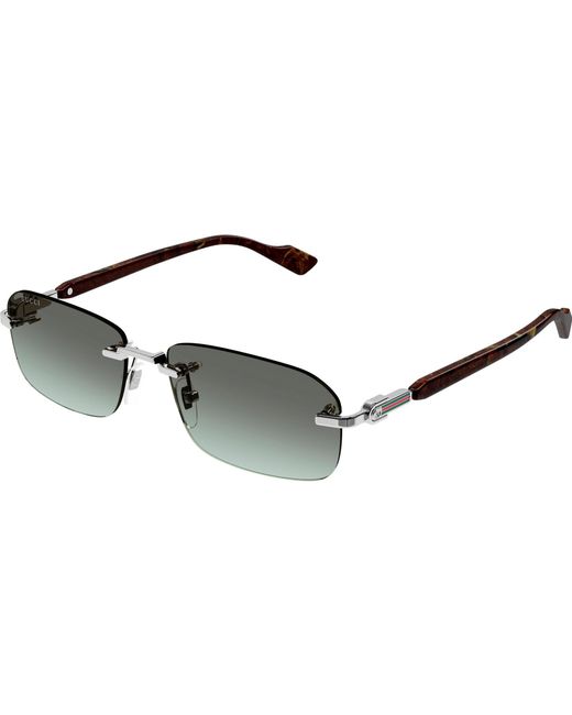 Gucci Brown Gg1221S Rimless Rectangular Sunglasses for men