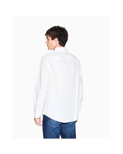 ARMANI EXCHANGE White Long Sleeve Plain Shirt for men