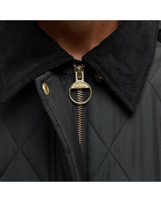Barbour Black Meredith Hooded Long Sleeve Quilted Jacket