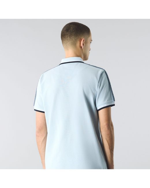 Pretty Green Blue Eclipse Tape Short-Sleeve Polo Shirt for men