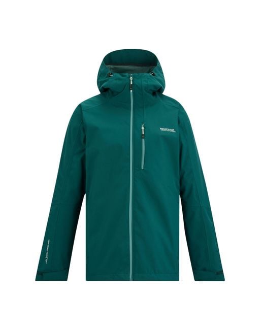 Regatta Green Birchdale Ii Waterproof Hooded Long Sleeve Jacket
