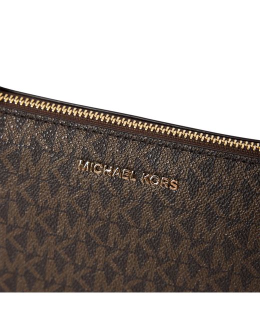 MICHAEL Michael Kors Brown Jet Set Signature Chain Clutch Bag
