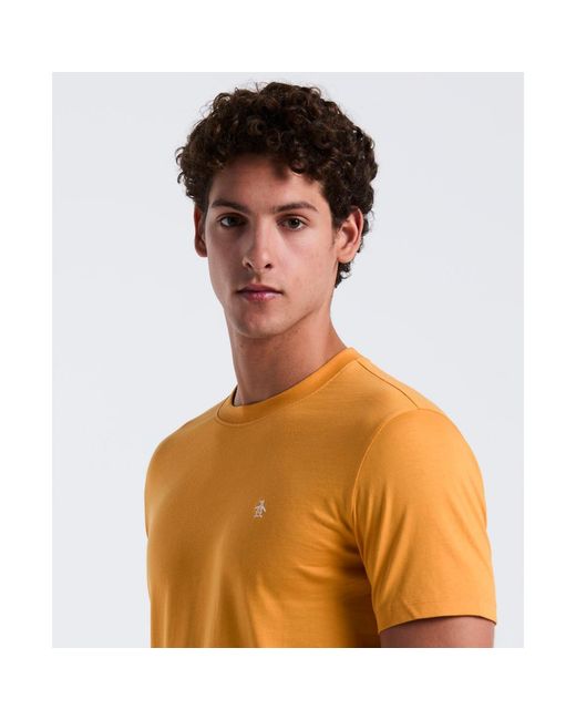Original Penguin Orange Embroidered Logo T-Shirt for men