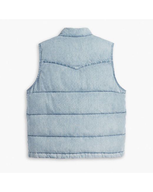 Levi's Blue Western Puff Gilet for men