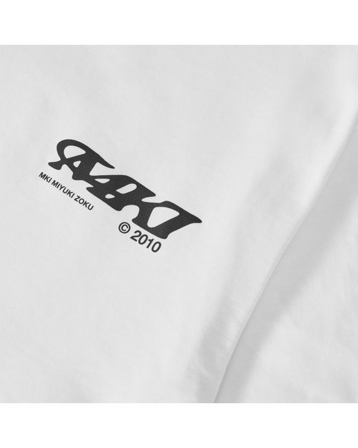 MKI Miyuki-Zoku White Stack Oversized Fit T-Shirt for men