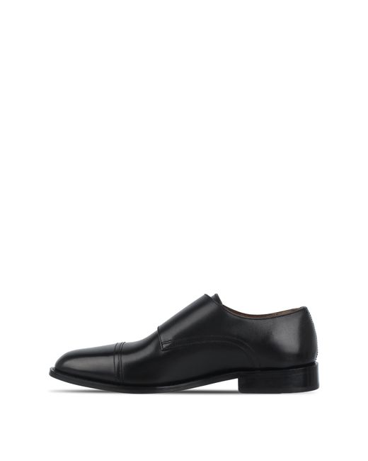 Firetrap Black Monk Strap Leather Shoes for men