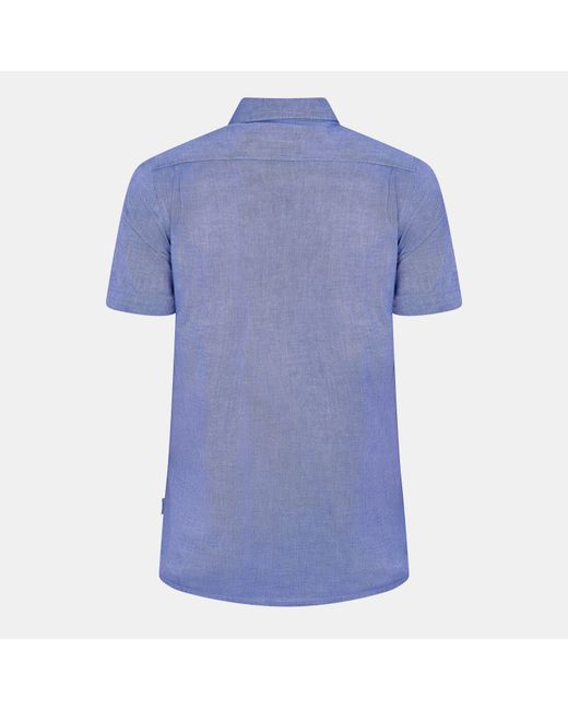 Peter Werth Blue Church Short Sleeve Plain Shirt for men