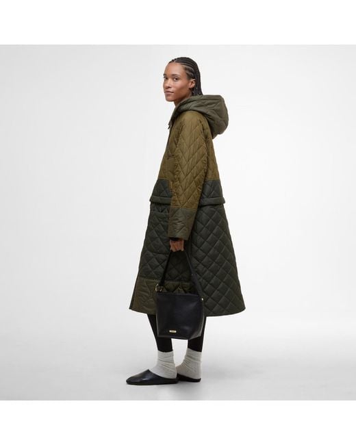 Barbour Green Lilian Detachable Hood 2-In-1 Long Sleeve Quilted Jacket