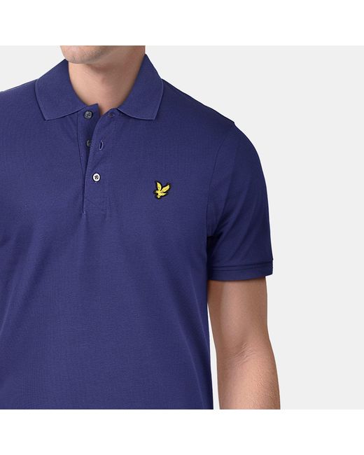 Lyle & Scott Blue Basic Short Sleeve Polo Shirt for men