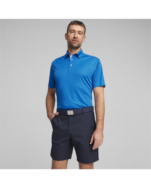 PUMA Blue Pure Solid Polo Shirt for men