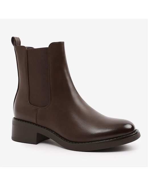 Where's That From Brown Olivia Wide Fit Ankle Boot With Elastic Panel And