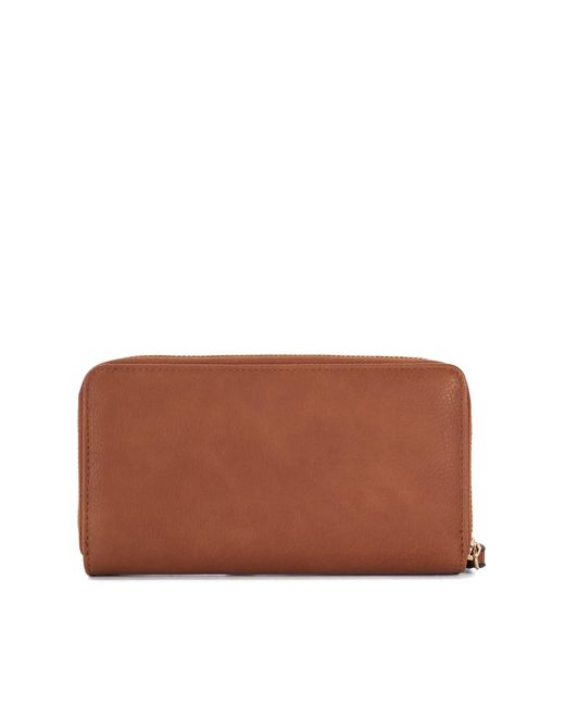 Dune Brown Krissyo Leopard Lined Tan Purse