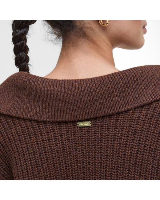 Barbour Brown Robyn V-Neck Jumper