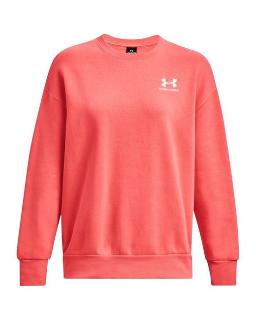 Under Armour Pink S Fleece Os Crew Sweater Red L