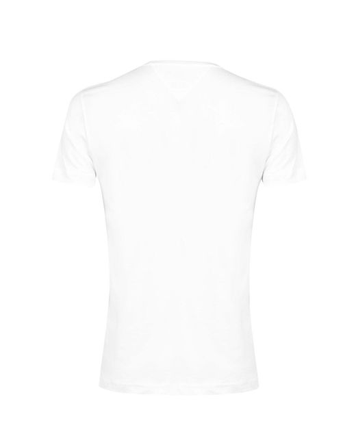 Tommy Hilfiger White Logo Crew Neck T Shirt for men