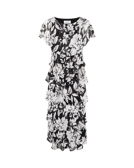 Gina Bacconi Multicolor Blossom Printed Midi Dress