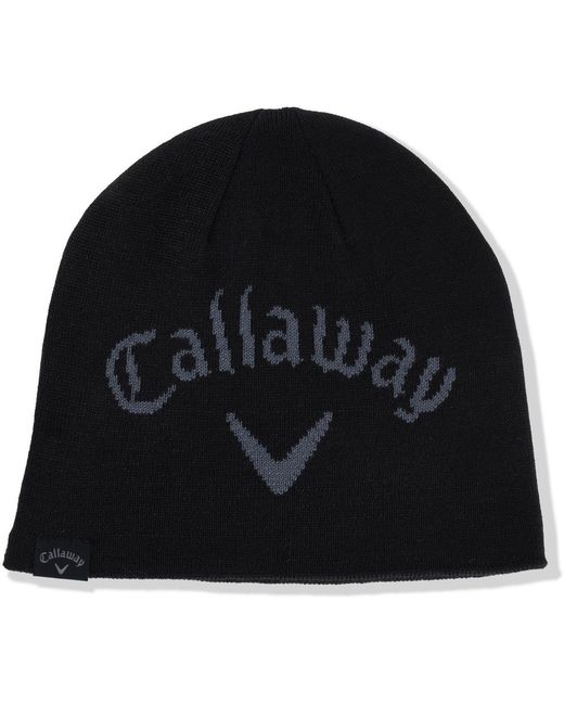 Callaway Apparel Black Reverse Beanie for men