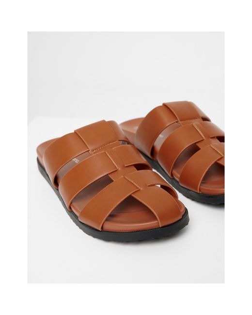 Threadbare Brown Abel Flat Sandals for men