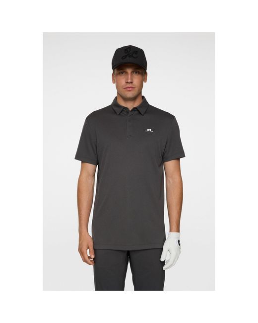 J.Lindeberg Black Short Sleeve Performance Polo Shirt for men