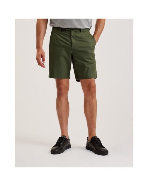 Ted Baker Green Geo Tailored Fit Chino Shorts for men