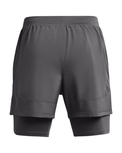 Under Armour Gray Ua Launch 2-In-1 5In Shorts for men