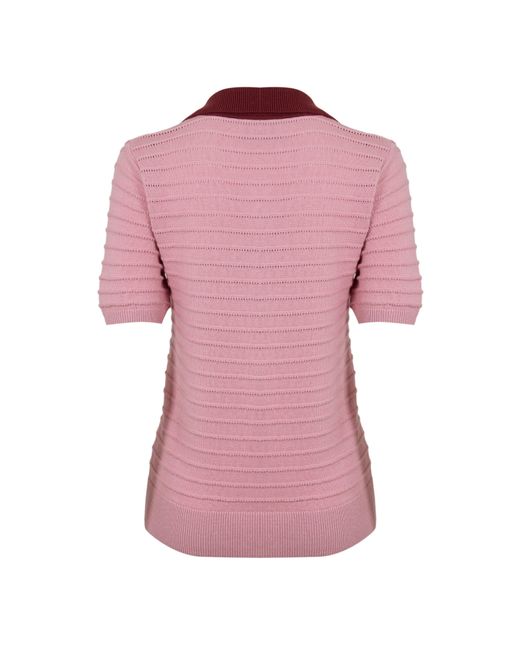 Varley Pink Short Sleeve Polo Shirt