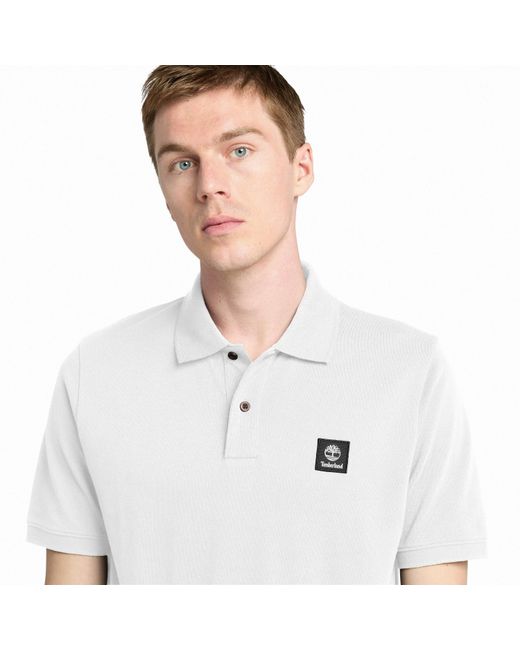 Timberland White Short Sleeve Polo Shirt for men