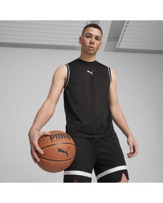 PUMA Black Winning Shot Mesh Tank Vest for men