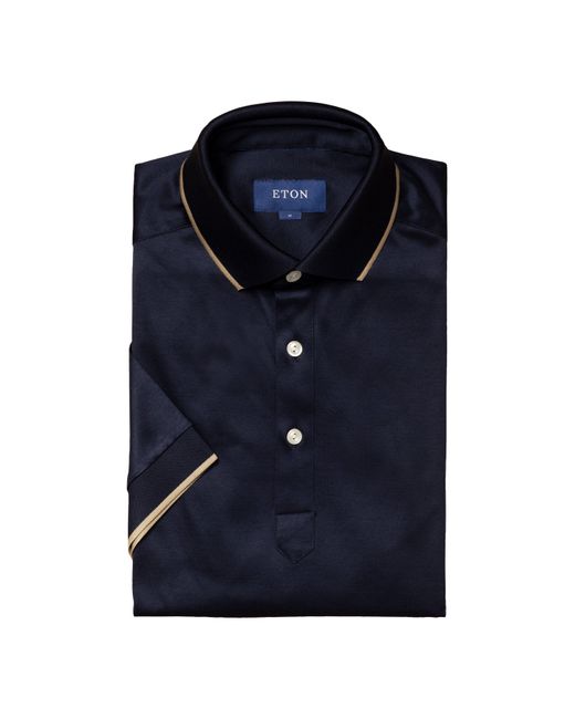Eton of Sweden Blue Filo Di Scozia Polo Shirt Slim Fit for men