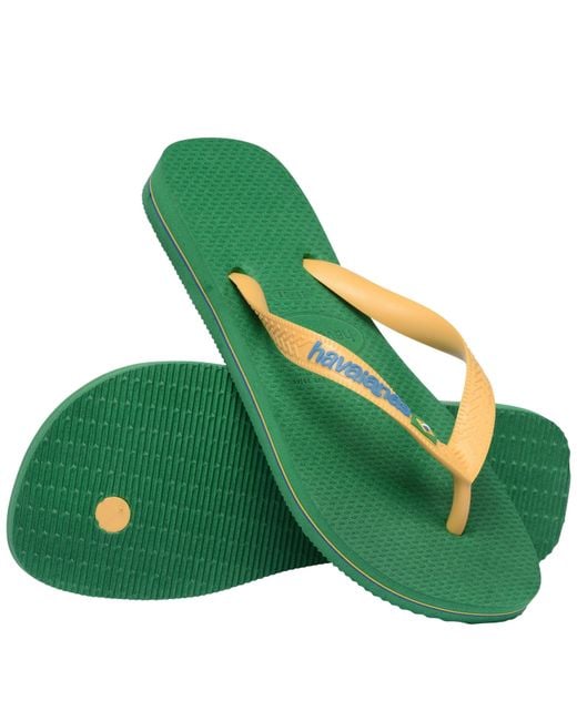 Havaianas Green Brasil Logo Flip Flops