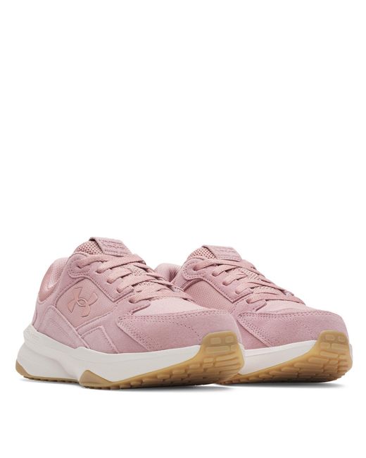 Under Armour Pink Edge Suede Low-Top Trainers