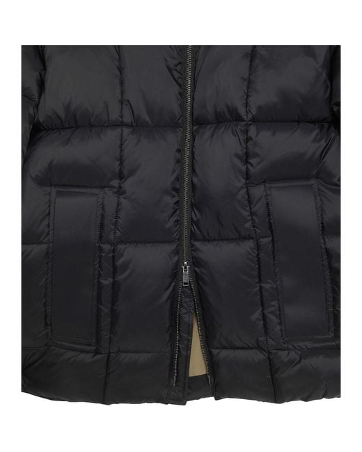 Lyle & Scott Black Cocoon Long Puffer Jacket for men
