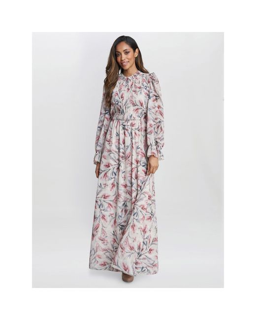 Gina Bacconi Multicolor Thea Sheered Long Sleeve Dress