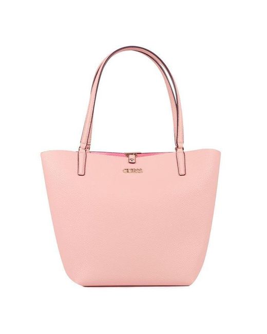 Guess Pink Alby Large Reversible Tote Bag