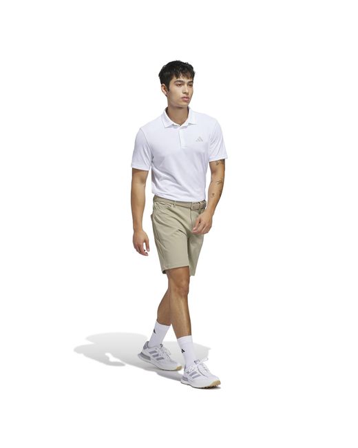 Adidas White Short Sleeve Performance Polo Shirt for men