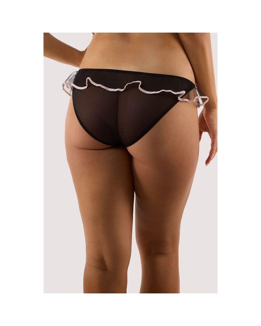 Playful Promises Brown Monica Ribbon Slot Lace Brief