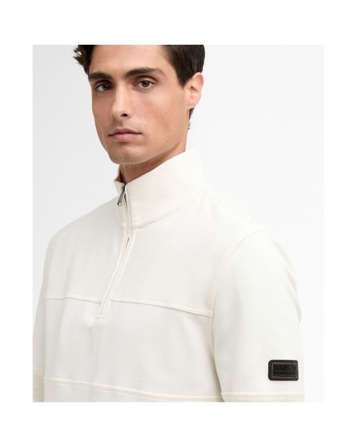 Barbour White Kaspian Half-Zip Sweatshirt for men