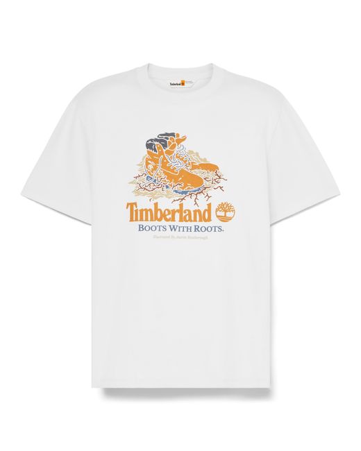 Timberland White Front Boot Graphic Regular Fit T-Shirt for men