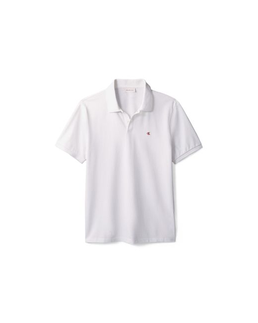 Calvin Klein White Ckj Pique Short-Sleeve Polo Shirt for men